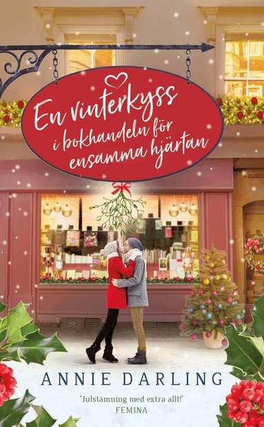 Omslag: En vinterkyss i bokhandeln för ensamma hjärtan